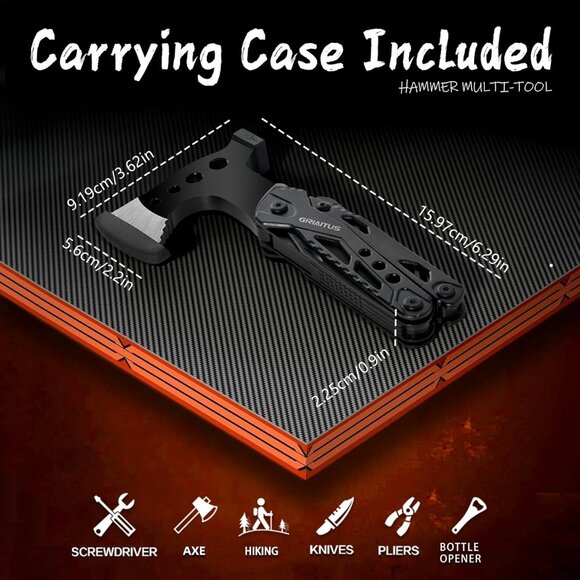 Compact 16-in-1 Survival Multitool with Axe, Knife & Screwdrivers - Perfect Gift - Picture 3 of 7